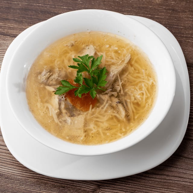 Spicy Shredded Chicken Noodle Soup.