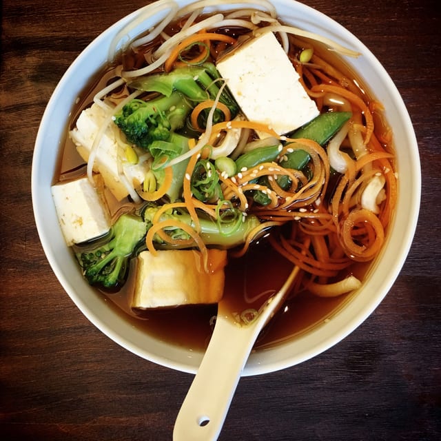 Mixed Vegetables Noodle Soup.